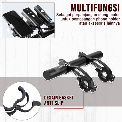 Breket Ekstension Handlebar Stang Motor BG01 Multifungsi Bracket Ekstension Holder HP Motor Peninggi Holder Aluminium Aloy