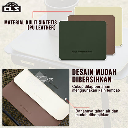 Alas Meja Masak Camping Table Mat PU Leather Material