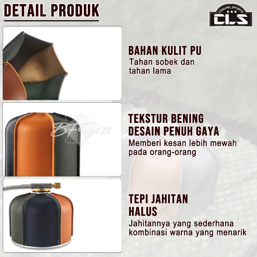 Cover Tabung Gas Canister Pelindung Anti Gores Model Retro Twin Colour Kapasitas 230 gr 450 gr Camping Hiking