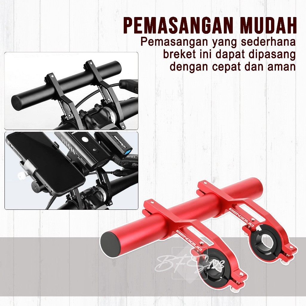 Breket Ekstension Handlebar Stang Motor BG01 Multifungsi Bracket Ekstension Holder HP Motor Peninggi Holder Aluminium Aloy
