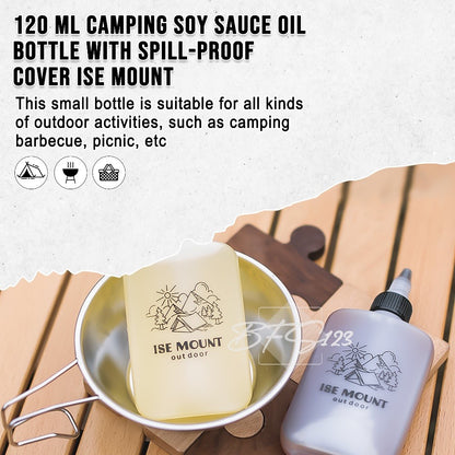 Botol Oil Saos Kecap Camping 120 ml Drat Penutup Anti Tumpah Ise Mount
