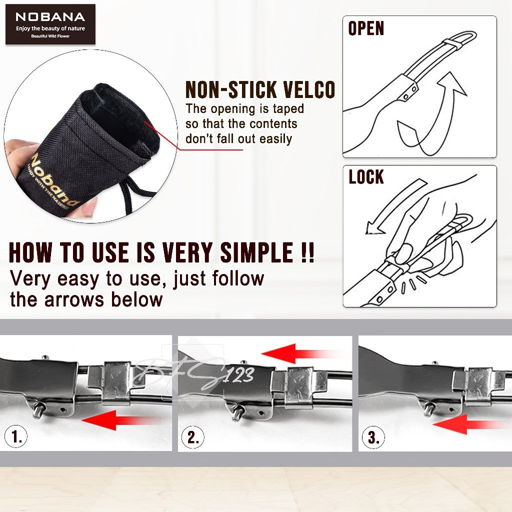 Sendok Garpu Pisau Lipat Stainless Steel Plus Oxford Cloth Storage BAG Nobana