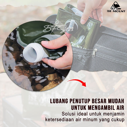 Water BAG Kantong Air Minum Lipat Tempat Air Minum Camping Hiking 7,5 Liter Ise Mount