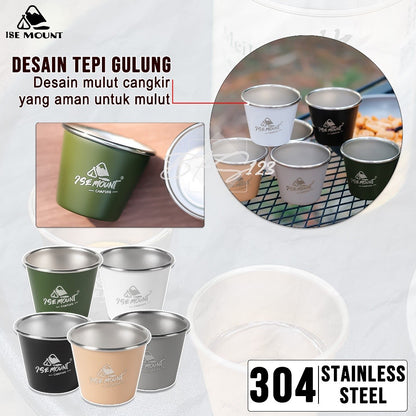 Gelas Sloki Stainless 50 ml 304 Camping Hiking outdoor Ise Mount