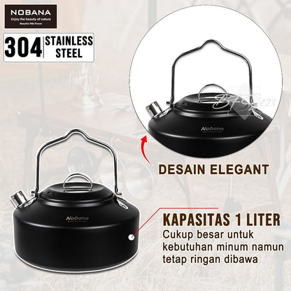 Teko Camping Stainless Steel 304 1 Liter Capacity Ultralight NOBANA Premium Quality