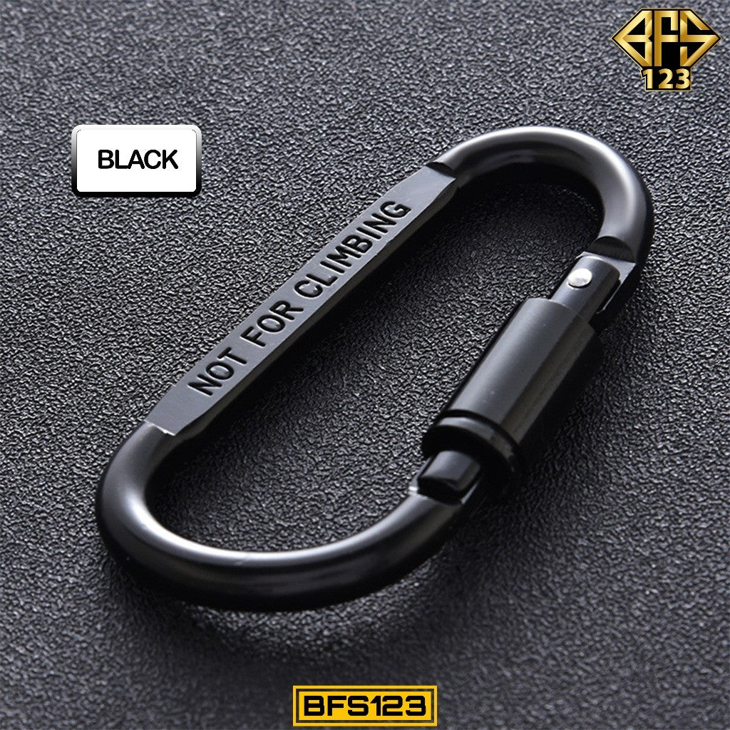 Carabinner Aluminium Type D Size 8 Cm Drat Pengunci Model Pipih