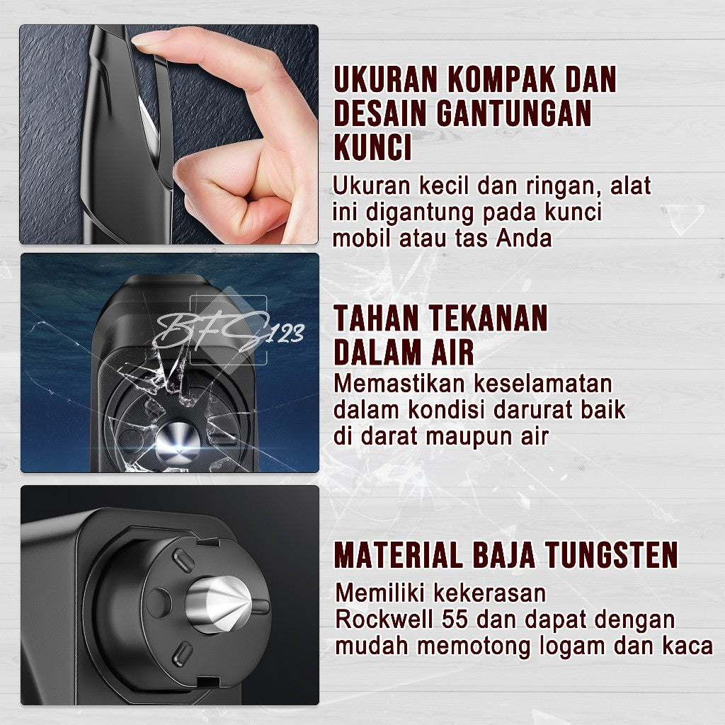 Alat Pemecah Kaca Mobil Pemotong SeatBelt Emergency Tool Kit Model Gantungan Kunci