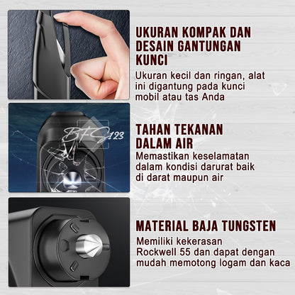 Alat Pemecah Kaca Mobil Pemotong SeatBelt Emergency Tool Kit Model Gantungan Kunci