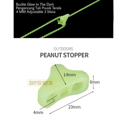 Buckle Glow In The Dark Pengencang Tali Prusik Tenda Adjustable