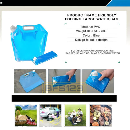 Jerigen Lipat 5 Liter Kantong Air Minum Water Bag Portable Camping Gear Outdoor