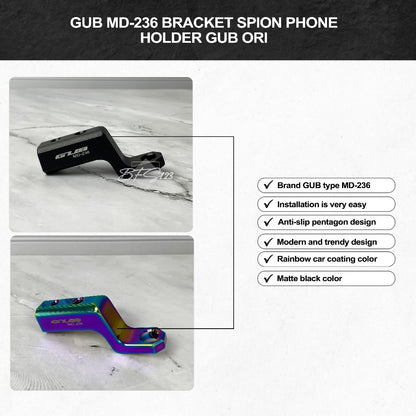 Bracket Spion GUB MD-236 Aluminium Aloy kuat Tahan Karat Bracket Phone Holder GUB Ori