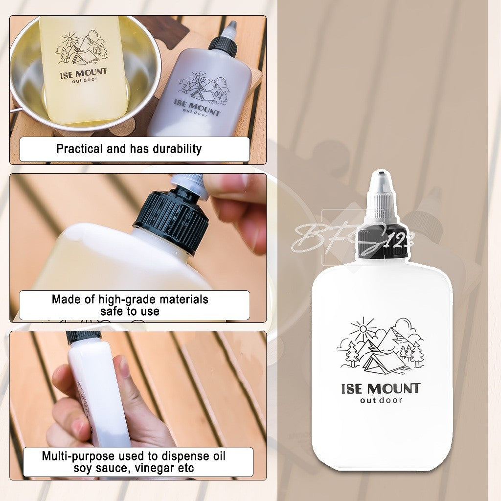 Botol Oil Saos Kecap Camping 120 ml Drat Penutup Anti Tumpah Ise Mount