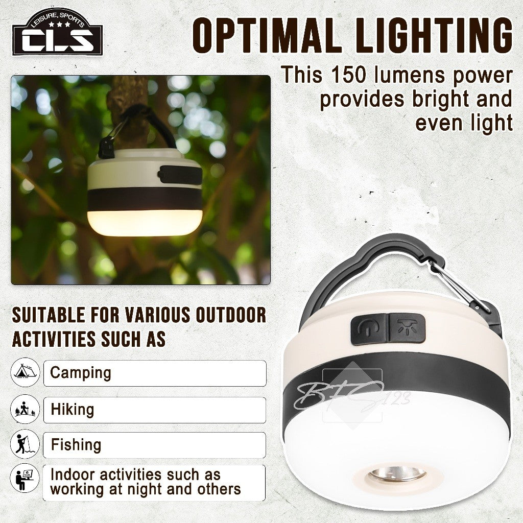 Lampu Tenda Gantung Senter LED IPX4 Waterproof Multicolour Light Rechargeable Type-C 1200 mAh CLS