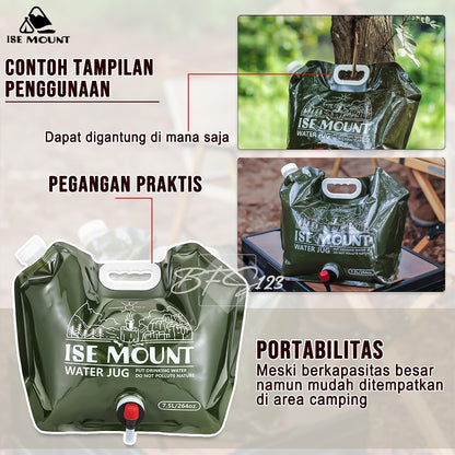 Water BAG Kantong Air Minum Lipat Tempat Air Minum Camping Hiking 7,5 Liter Ise Mount