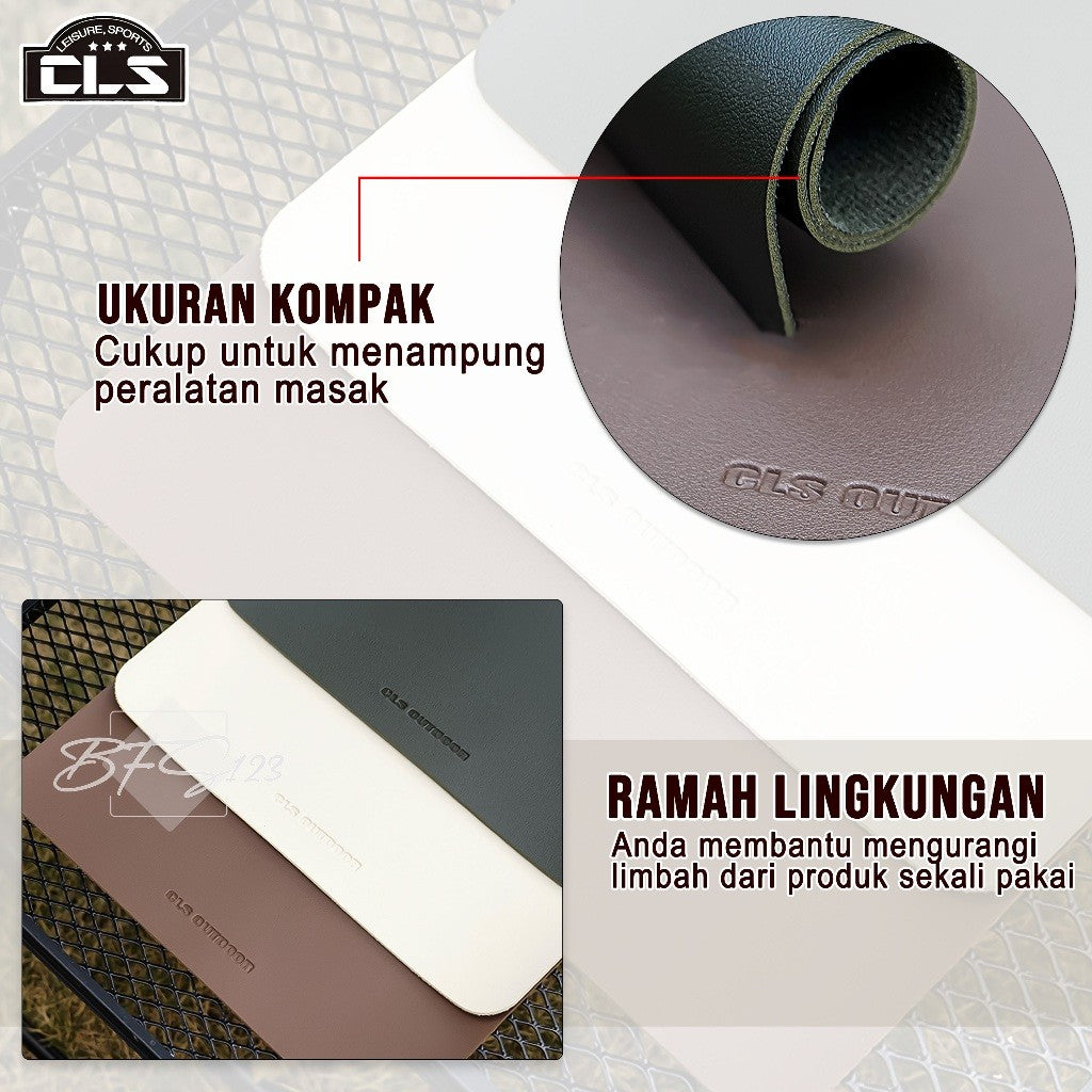 Alas Meja Masak Camping Table Mat PU Leather Material