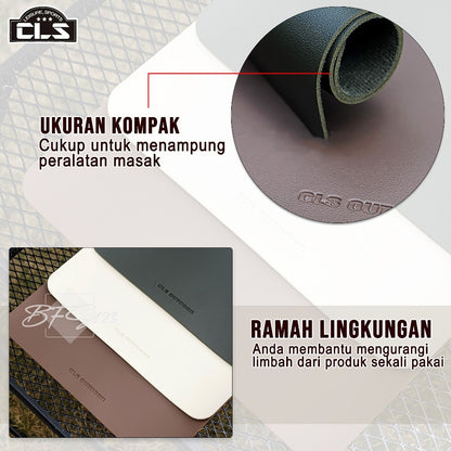 Alas Meja Masak Camping Table Mat PU Leather Material