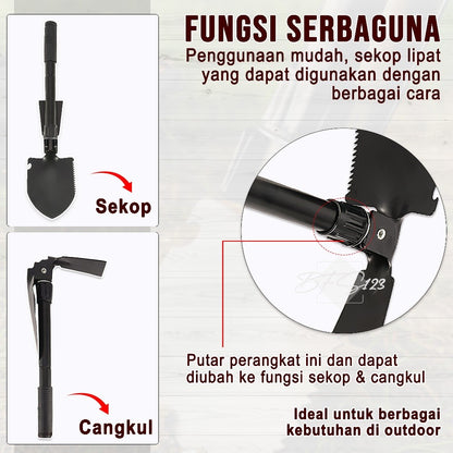 Sekop Cangkul Pacul Lipat Portable Camping Hiking Shovel SCFS-63 With Storage Bag Selpa