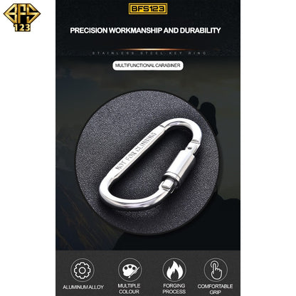 Carabinner Aluminium Type D Size 8 Cm Drat Pengunci Model Pipih