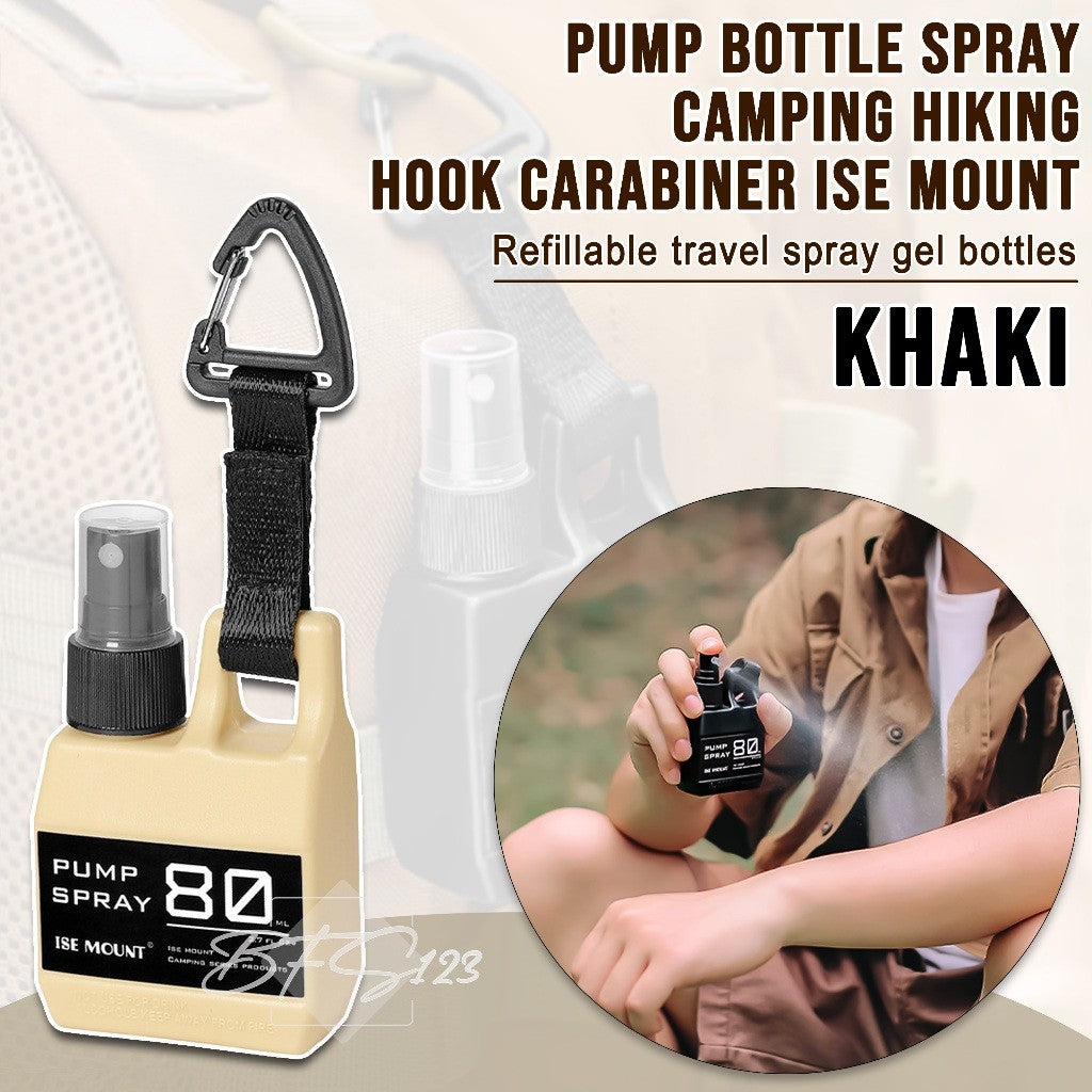 Botol Pump Spray Lotion Handsanitizer Camping Hiking Hook Carabiner Ise Mount