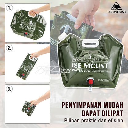 Water BAG Kantong Air Minum Lipat Tempat Air Minum Camping Hiking 7,5 Liter Ise Mount