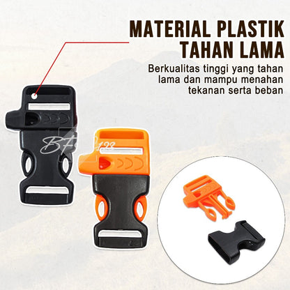 Kunci Sodok Whistle 2 Cm Multifungsi Outdoor Hiking Buckle Plastik