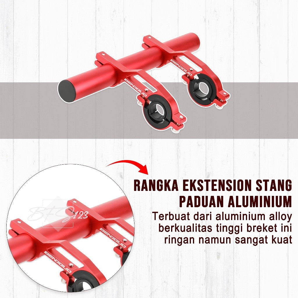 Breket Ekstension Handlebar Stang Motor BG01 Multifungsi Bracket Ekstension Holder HP Motor Peninggi Holder Aluminium Aloy