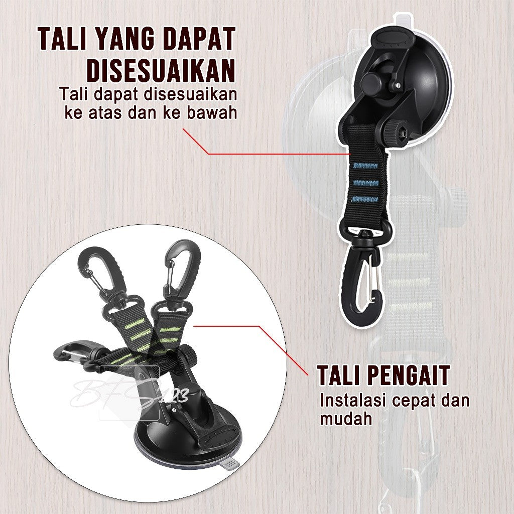 Gantungan Suction Cup Pengait Tali Flysheet Tenda Carabiner Gantung Barang Camping Outdoor Campervan