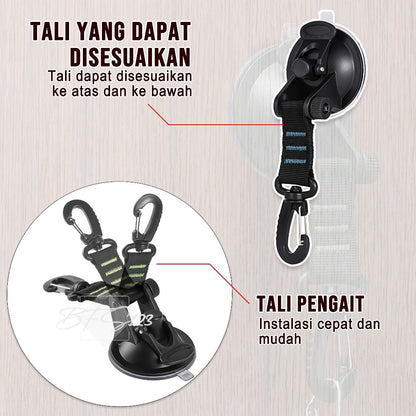 Gantungan Suction Cup Pengait Tali Flysheet Tenda Carabiner Gantung Barang Camping Outdoor Campervan