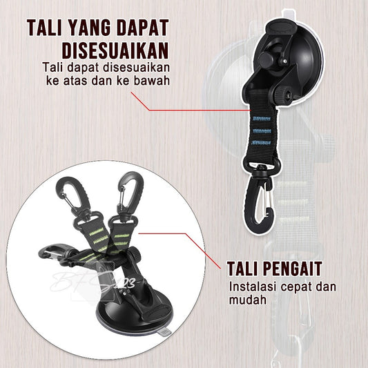 Gantungan Suction Cup Pengait Tali Flysheet Tenda Carabiner Gantung Barang Camping Outdoor Campervan