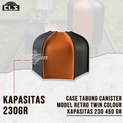 Cover Tabung Gas Canister Pelindung Anti Gores Model Retro Twin Colour Kapasitas 230 gr 450 gr Camping Hiking