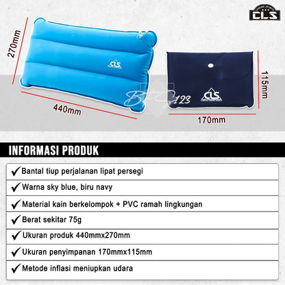 Bantal Tiup Portable Merek CLS Hiking Outdoor Traveling