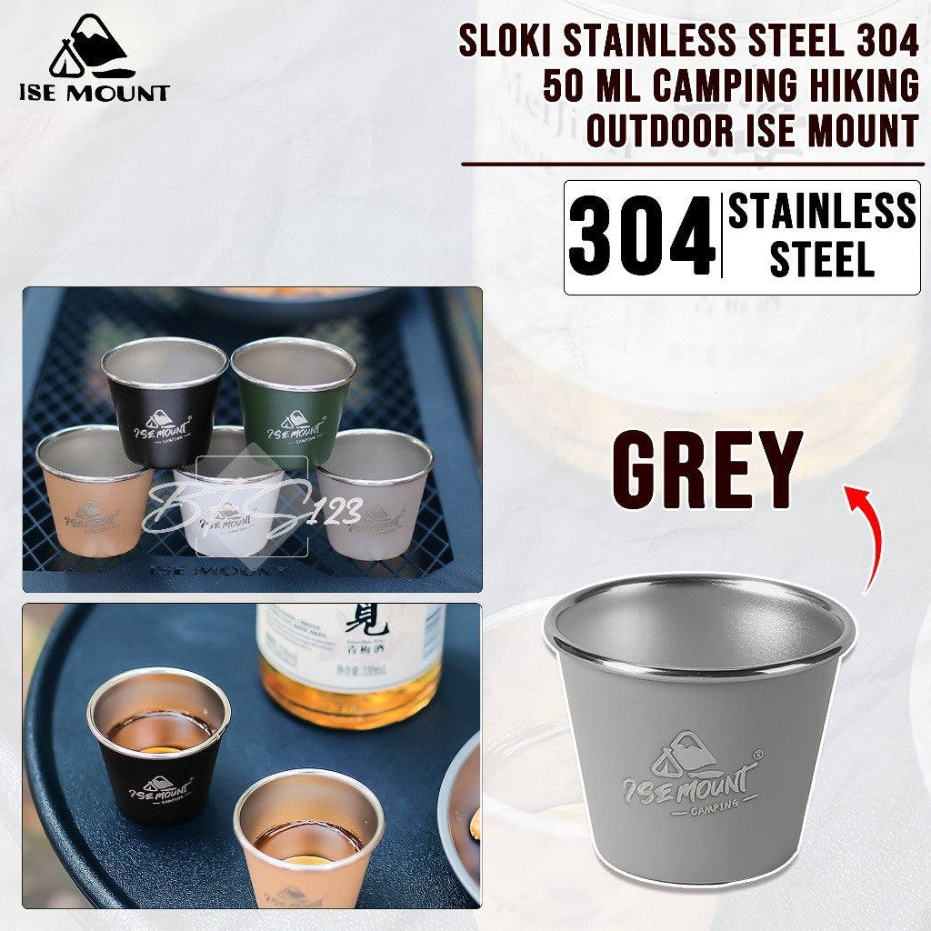 Gelas Sloki Stainless 50 ml 304 Camping Hiking outdoor Ise Mount