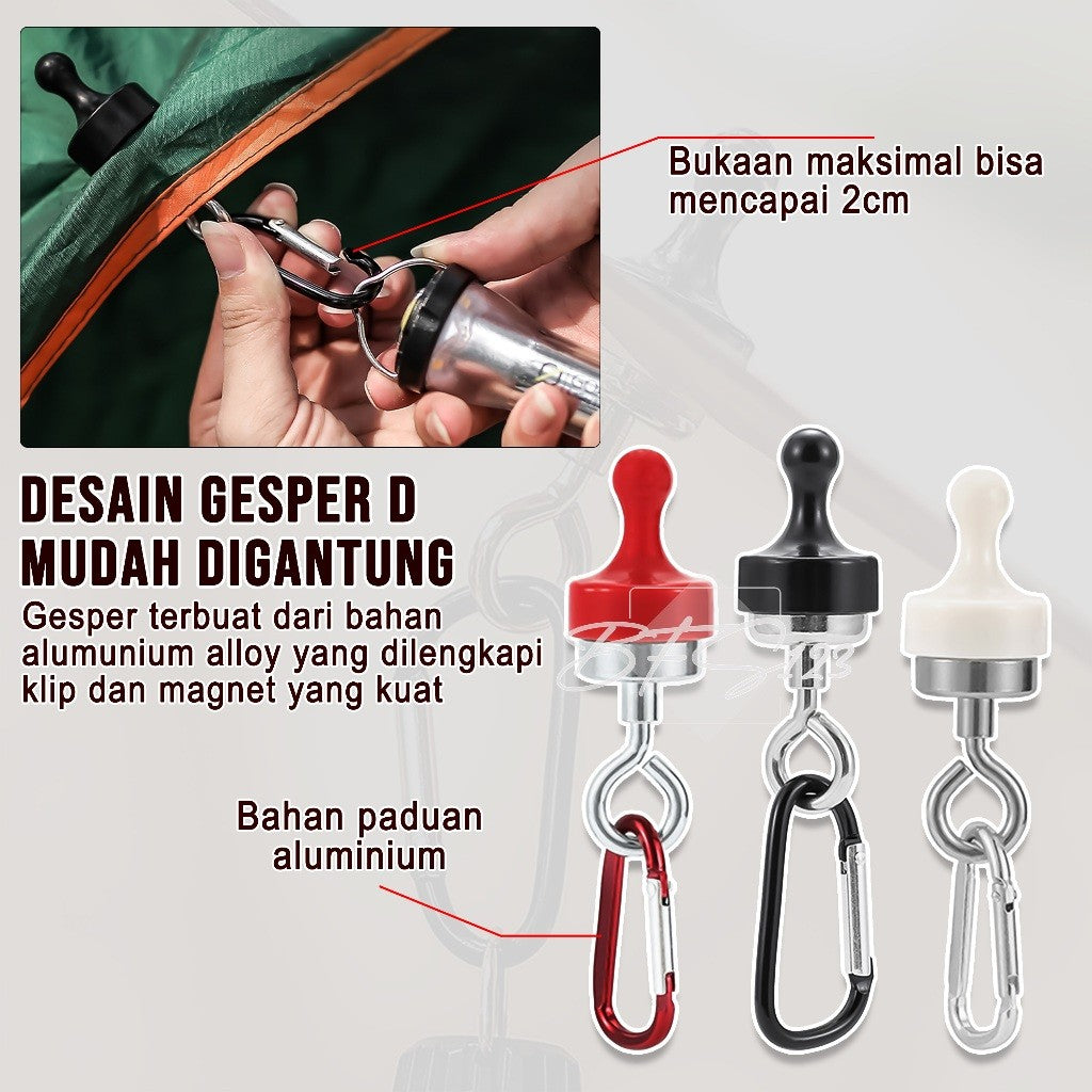 Magnet Hook Gantungan Barang Tenda Flysheet Model Jepit Magnet
