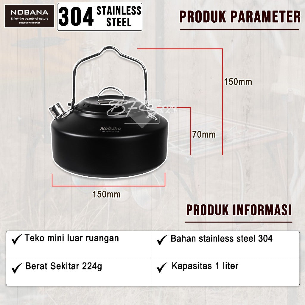 Teko Camping Stainless Steel 304 1 Liter Capacity Ultralight NOBANA Premium Quality