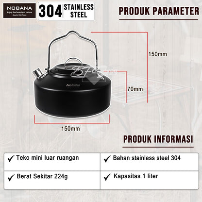 Teko Camping Stainless Steel 304 1 Liter Capacity Ultralight NOBANA Premium Quality