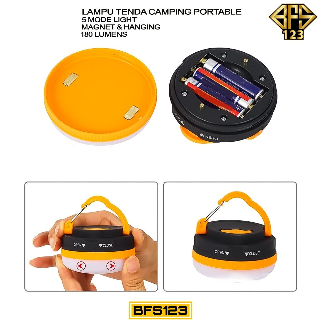 Lampu Tenda LED Baterai Hook Carabiner Magnet