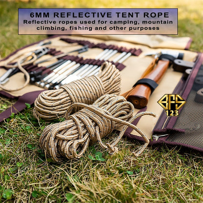 Tali Prusik Reflektif 6 mm Warna Khaki Tali Tenda Anti Angin Reflektive Rope CLS