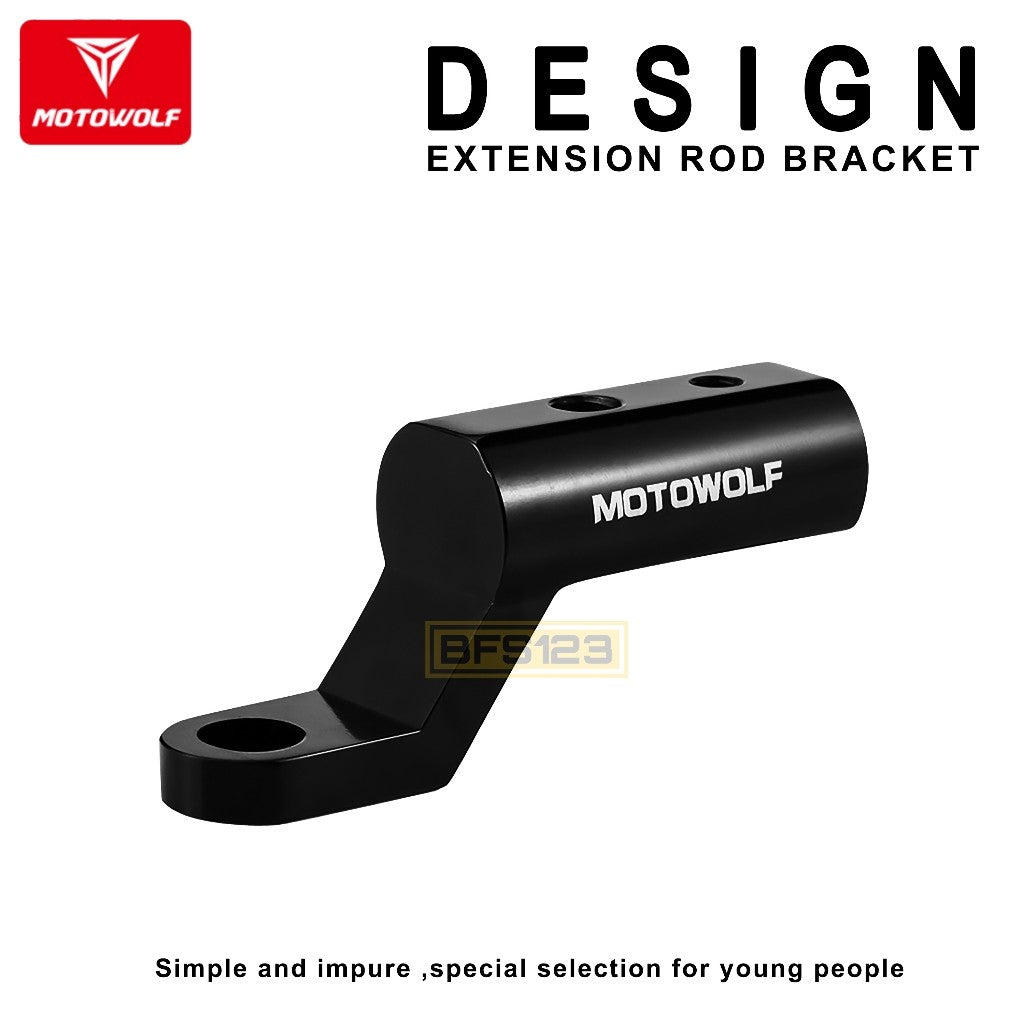 MOTOWOLF Bracket Spion Original Lampu Senter Holder HP Aluminium Aloy