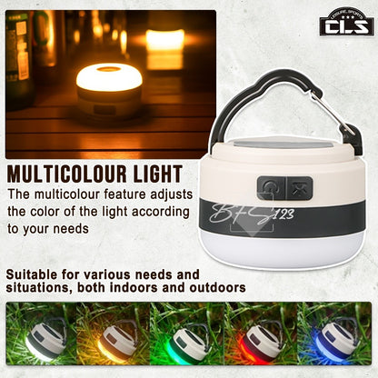 Lampu Tenda Gantung Senter LED IPX4 Waterproof Multicolour Light Rechargeable Type-C 1200 mAh CLS