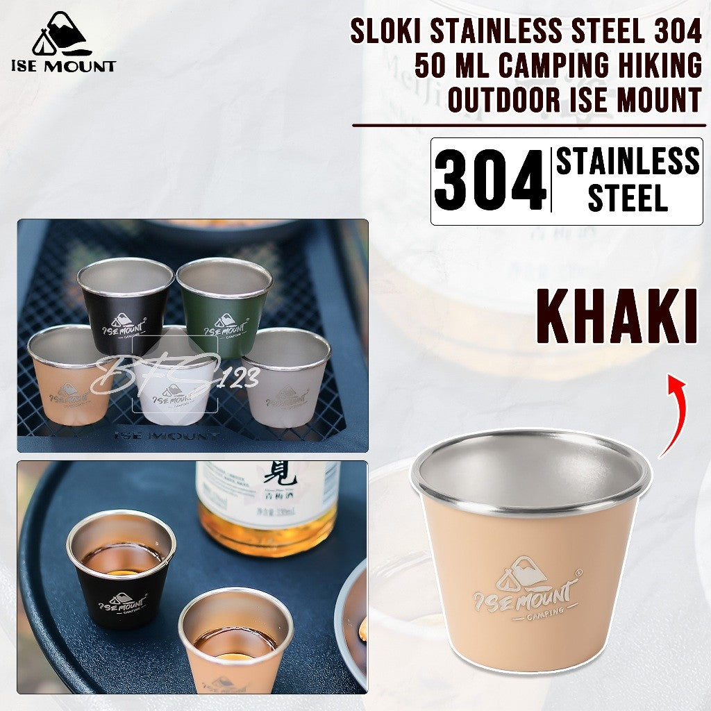 Gelas Sloki Stainless 50 ml 304 Camping Hiking outdoor Ise Mount