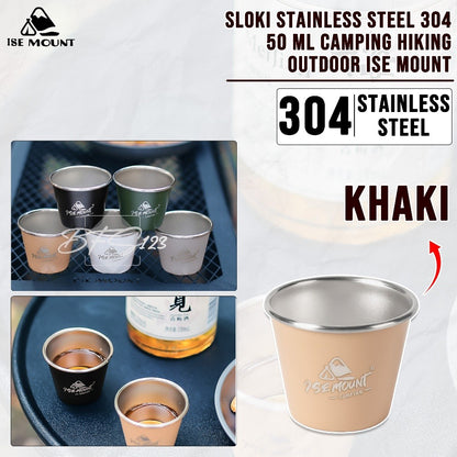 Gelas Sloki Stainless 50 ml 304 Camping Hiking outdoor Ise Mount