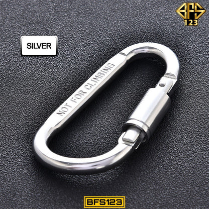Carabinner Aluminium Type D Size 8 Cm Drat Pengunci Model Pipih