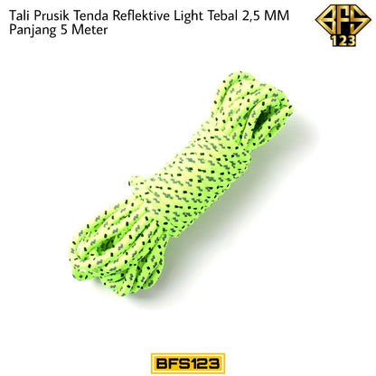 Tali Prusik Tenda Reflektive Light Tebal 2,5 MM Panjang 5 Meter