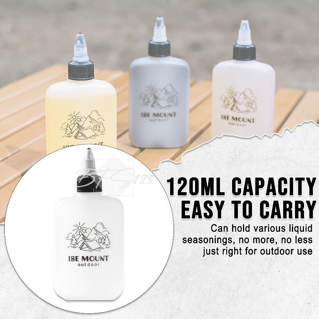 Botol Oil Saos Kecap Camping 120 ml Drat Penutup Anti Tumpah Ise Mount