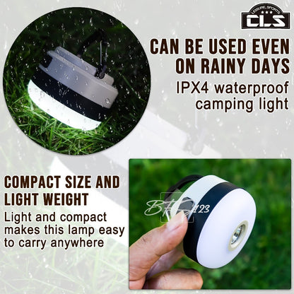 Lampu Tenda Gantung Senter LED IPX4 Waterproof Multicolour Light Rechargeable Type-C 1200 mAh CLS