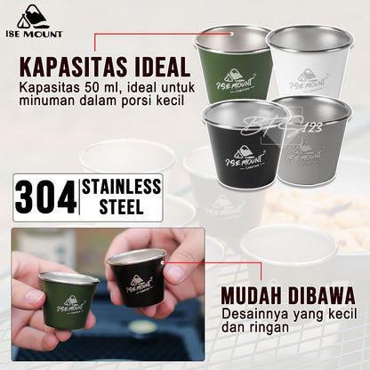 Gelas Sloki Stainless 50 ml 304 Camping Hiking outdoor Ise Mount