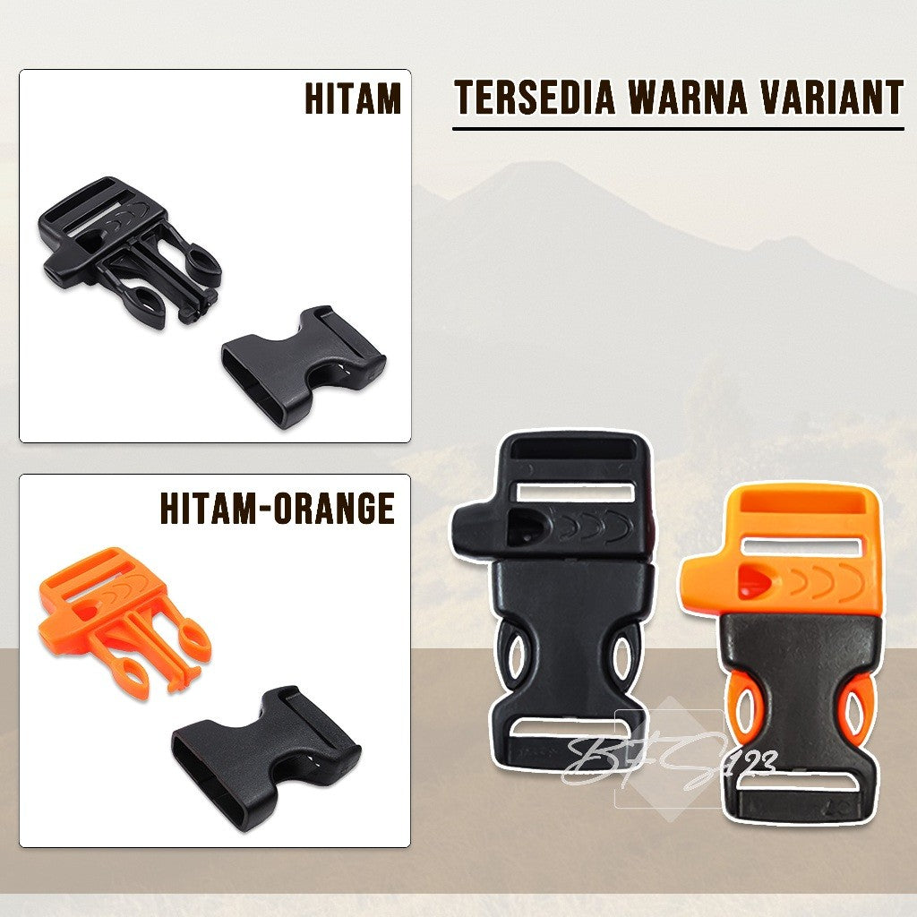 Kunci Sodok Whistle 2 Cm Multifungsi Outdoor Hiking Buckle Plastik