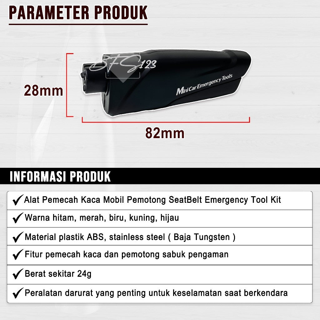 Alat Pemecah Kaca Mobil Pemotong SeatBelt Emergency Tool Kit Model Gantungan Kunci