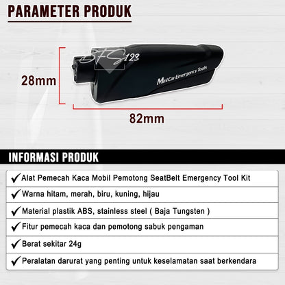 Alat Pemecah Kaca Mobil Pemotong SeatBelt Emergency Tool Kit Model Gantungan Kunci