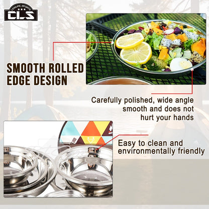 Paket Piring Mangkok Tableware Set 22 in 1 Cookware Set Camping SUS 304 Plus Storage Bag Merk CLS